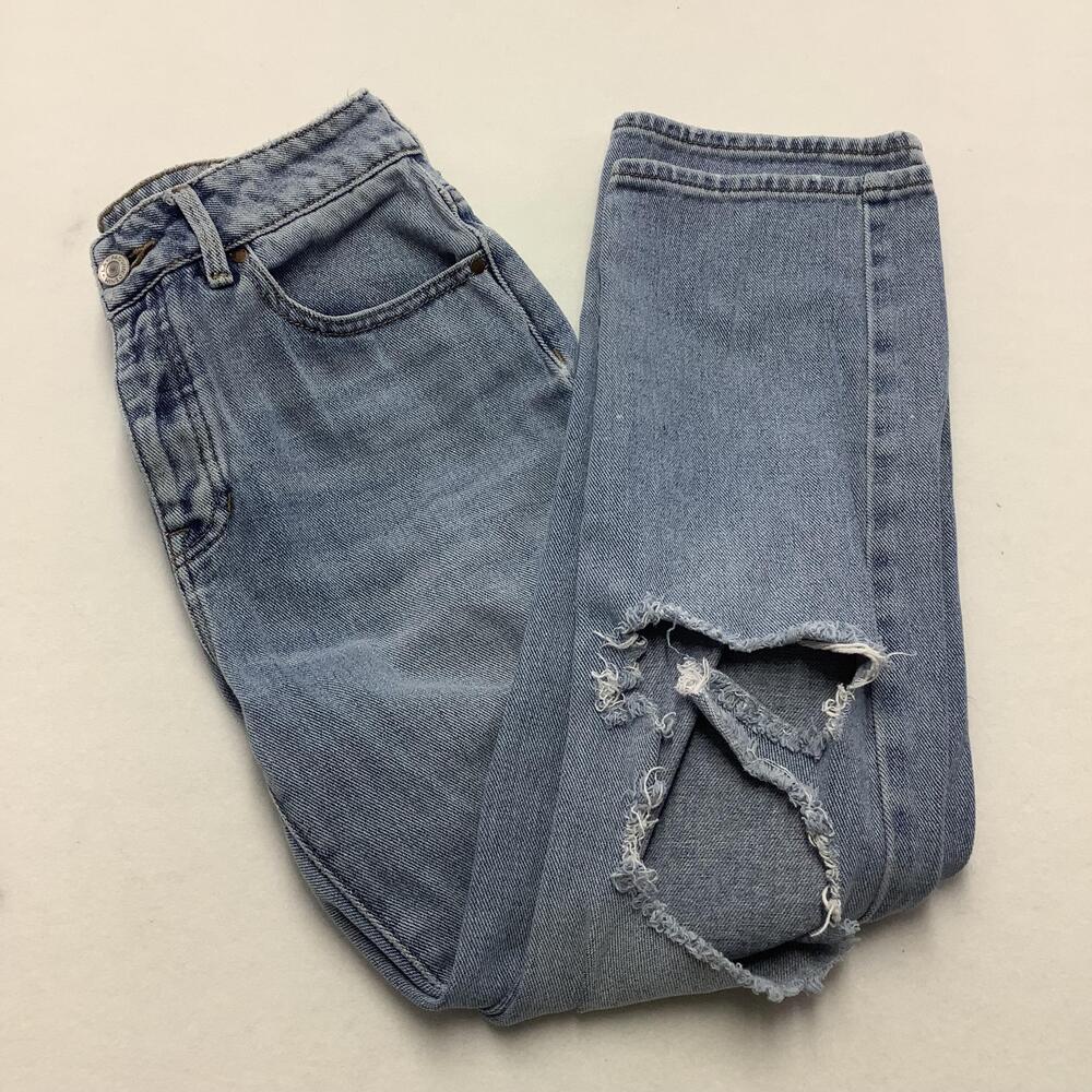 PacSun High Rise Vintage Jeans Womens 25 Blue Distressed Relaxed Straight Denim